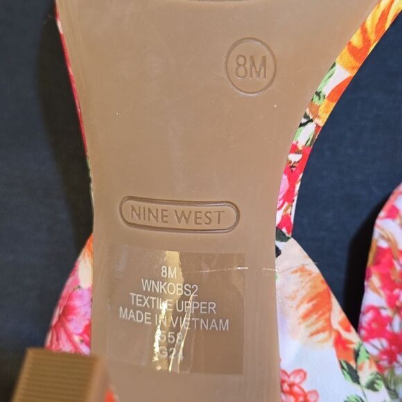 BRAND NEW NINE WEST BOBS ANKLE TIE WOMEN'S FLORAL ANKLE TIE HEELS SANDAL - Picture 14 of 16